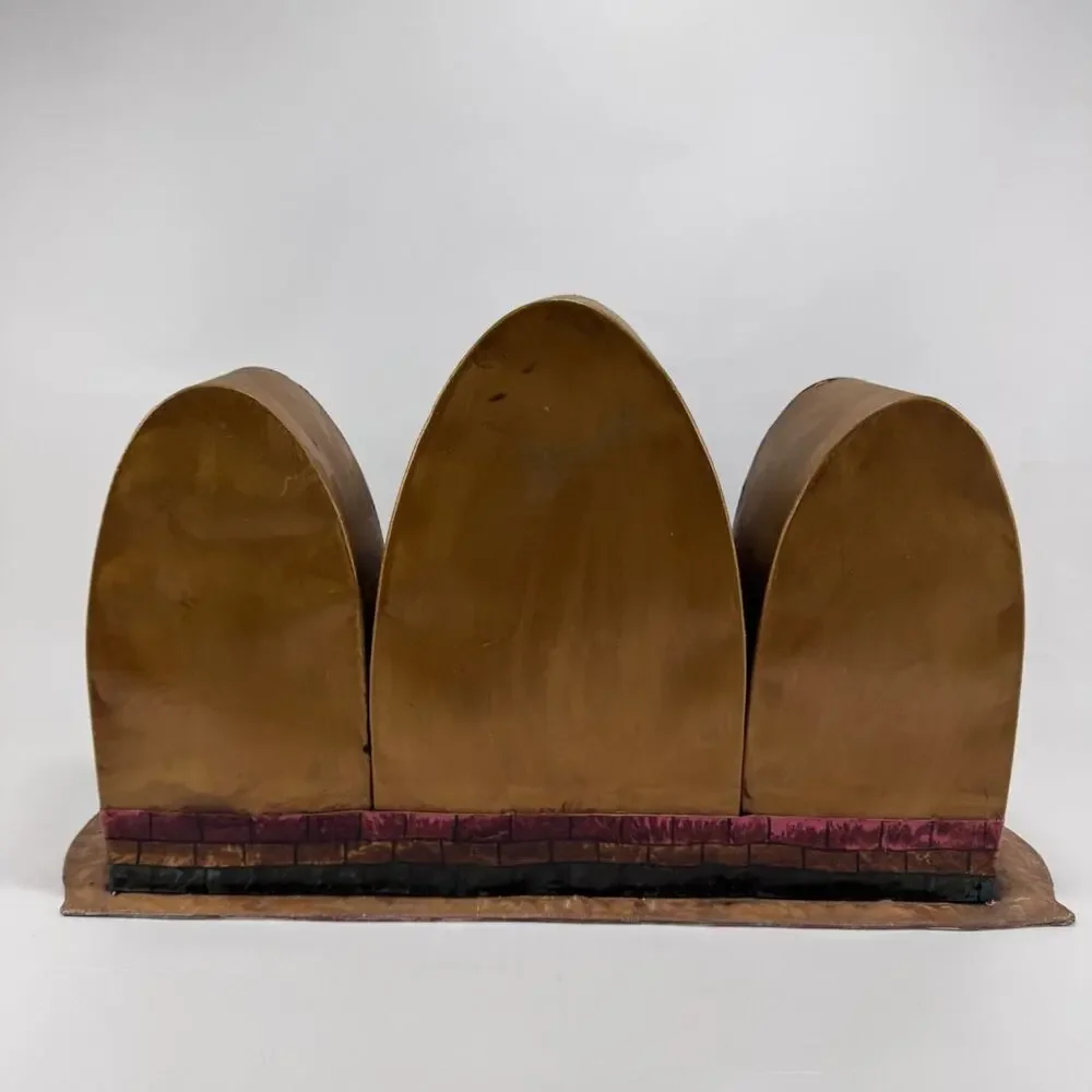 Vintage Christmas Nativity Scene Arch Stable Background Display Rustic CBK